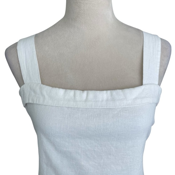 Abercrombie & Fitch Linen Cotton Cropped Top Women Size S Adjustable Strap White - Picture 4 of 6